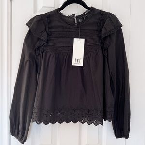Zara lace insert blouse